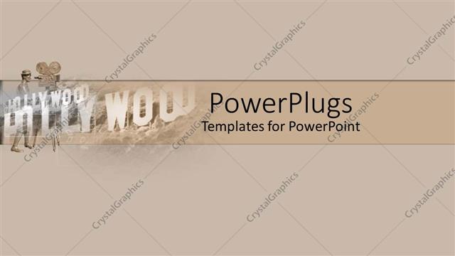  Presentation with entertainment - Plain depiction of a peach colored background with Hollywood text