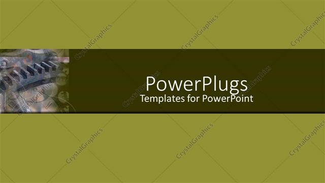  Presentation with manufacture - A plain green background with a gear and a strip in the middle