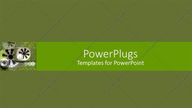  Presentation with sport - A plain green background tile with objects on grass