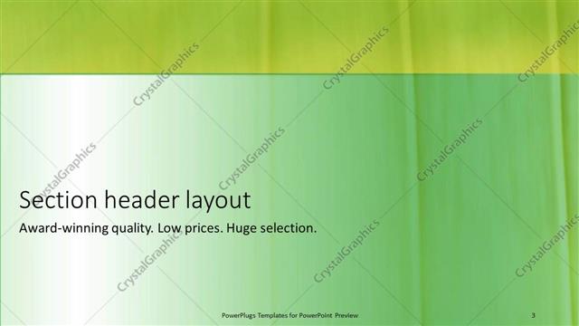 Section Header presentation slide layout