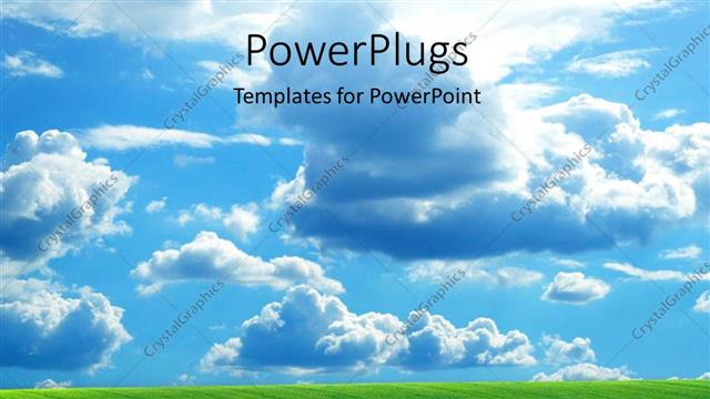  Presentation with field - Plain green field with trees with blue cloudy sky overhead?