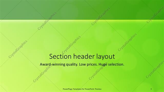 Section Header presentation slide layout