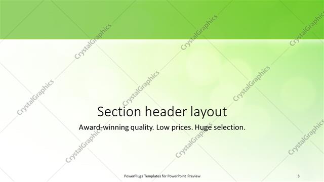 Section Header presentation slide layout