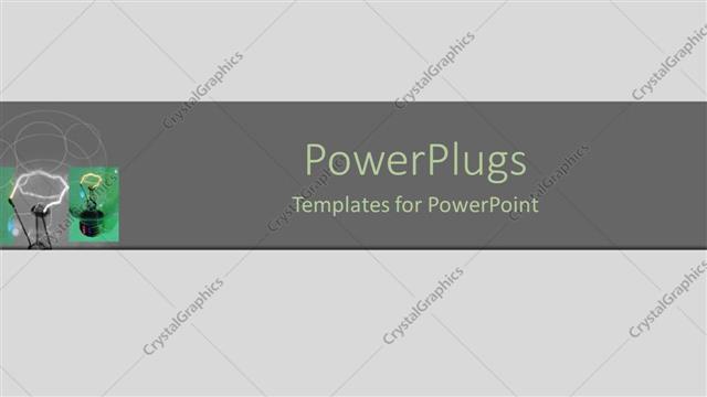  Presentation with grey plain - Plain grey colored background with two lit light bulbs