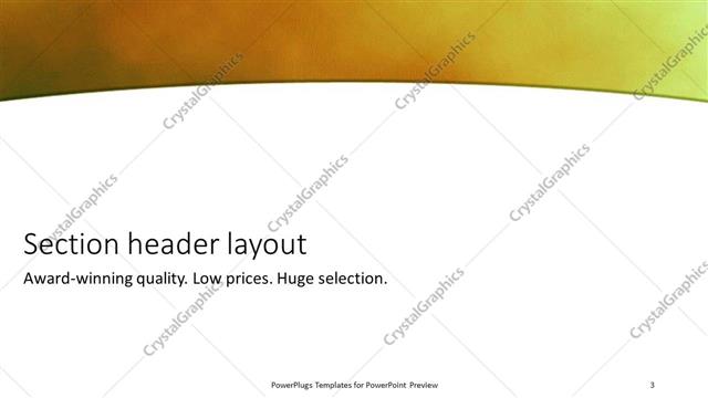 Section Header presentation slide layout