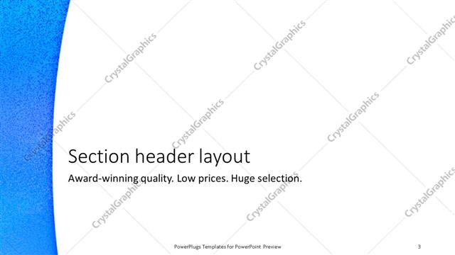 Section Header presentation slide layout