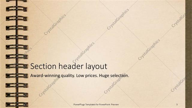 Section Header presentation slide layout