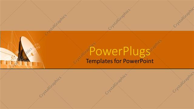  Presentation with satellite - A plain orange background tile with a large satellite