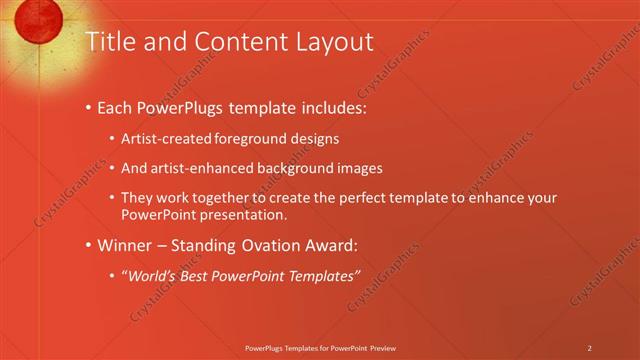 Title and Content presentation slide layout
