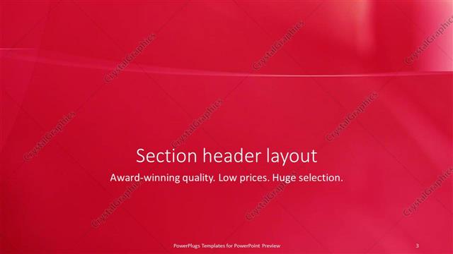 Section Header presentation slide layout