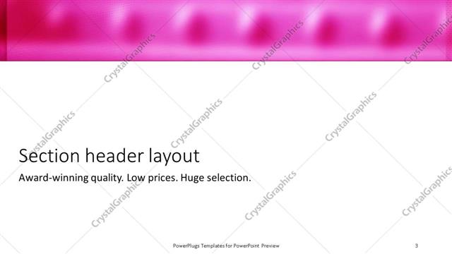 Section Header presentation slide layout