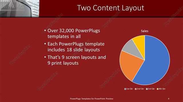 Two Content presentation slide layout