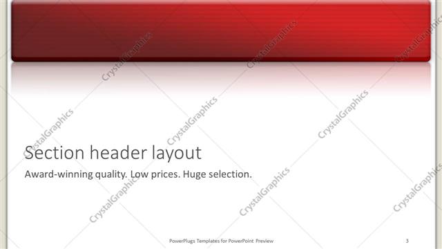 Section Header presentation slide layout
