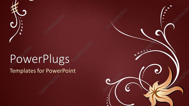  Presentation with tile - A plain red colored display tile with flower images