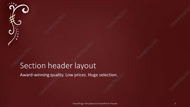 Section Header presentation slide layout