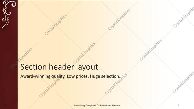 Section Header presentation slide layout