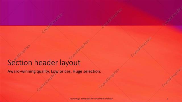 Section Header presentation slide layout