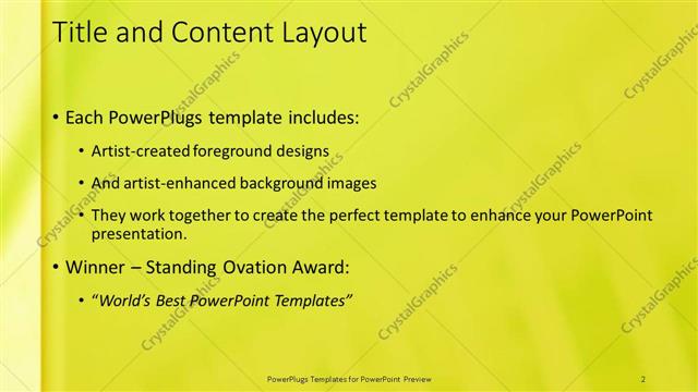 Title and Content presentation slide layout