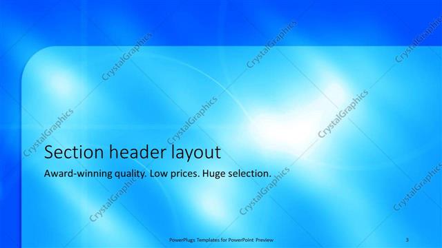 Section Header presentation slide layout
