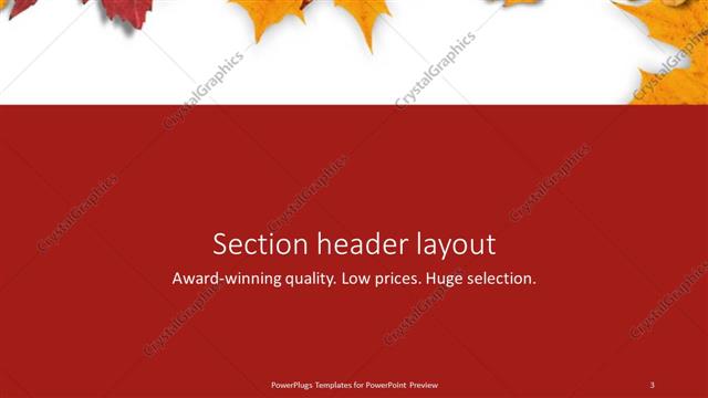 Section Header presentation slide layout