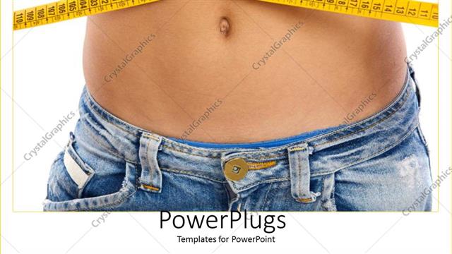  Presentation with weight - Plain white background with white measuring tape