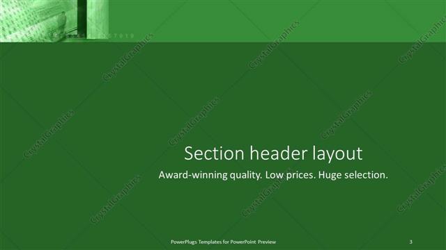 Section Header presentation slide layout