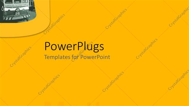  Presentation with melbourne - A plain yellow background with a train in its corner