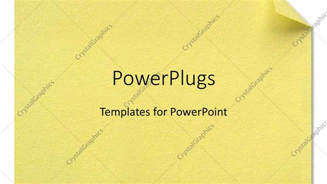  Presentation with plain - A plain yellow note on a plain yellow background
