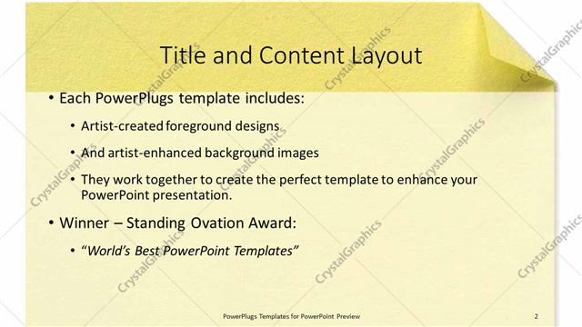 Title and Content presentation slide layout