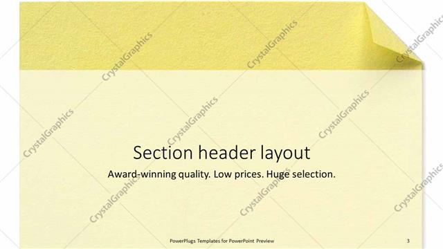 Section Header presentation slide layout