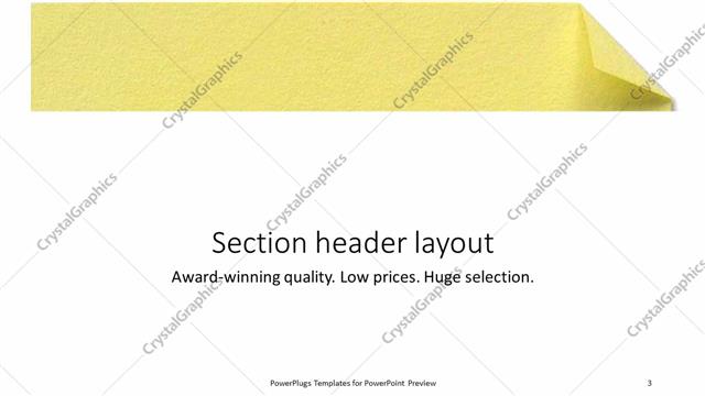 Section Header presentation slide layout