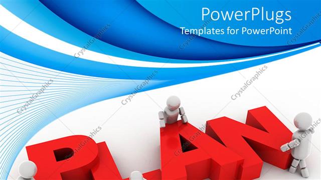  Presentation with planning - Plan ahead graphics strategy for business on a blue background