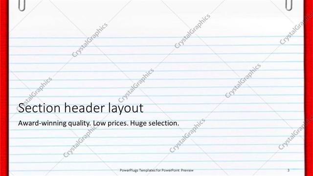 Section Header presentation slide layout