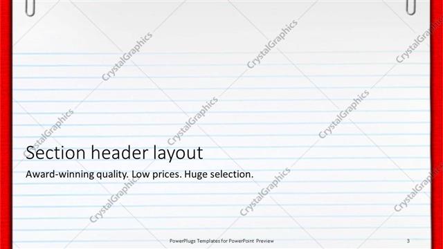Section Header presentation slide layout
