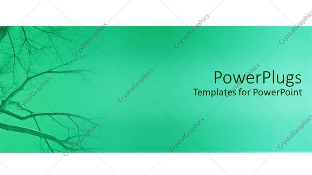  Presentation with asia - Plane green hue background with dried empty tree branch