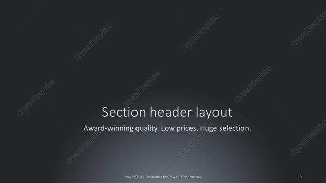 Section Header presentation slide layout
