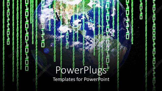  Presentation with earth planet globe - Planet Earth with binary codes global communication concept