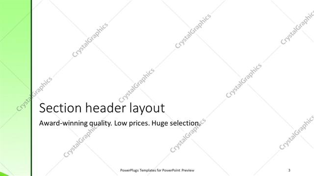 Section Header presentation slide layout