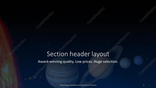 Section Header presentation slide layout