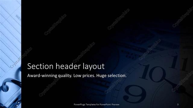 Section Header presentation slide layout