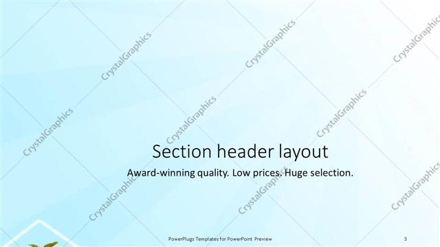 Section Header presentation slide layout