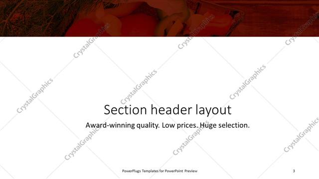 Section Header presentation slide layout