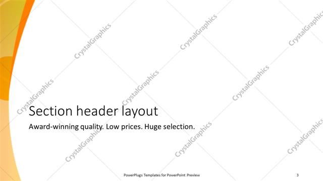 Section Header presentation slide layout