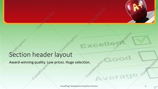 Section Header presentation slide layout