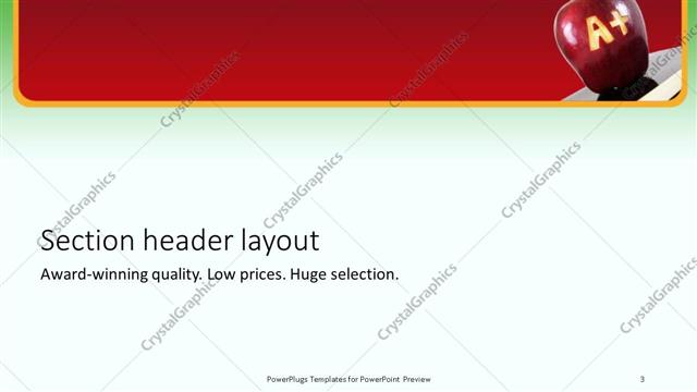 Section Header presentation slide layout