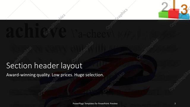 Section Header presentation slide layout