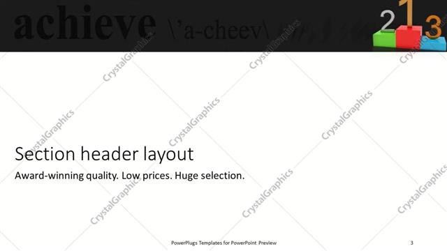 Section Header presentation slide layout