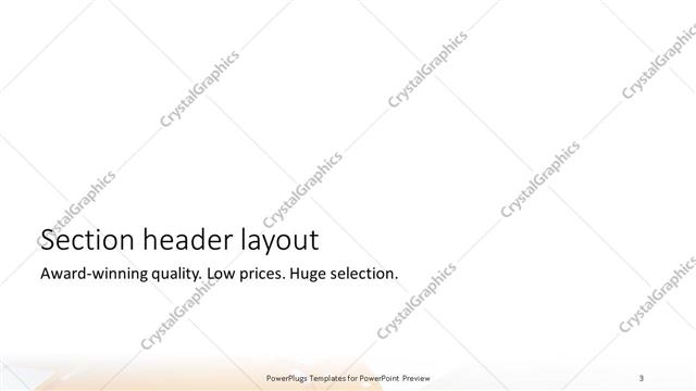 Section Header presentation slide layout