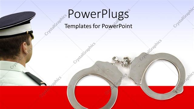  Presentation with police - Police officer with handcuffs with white color