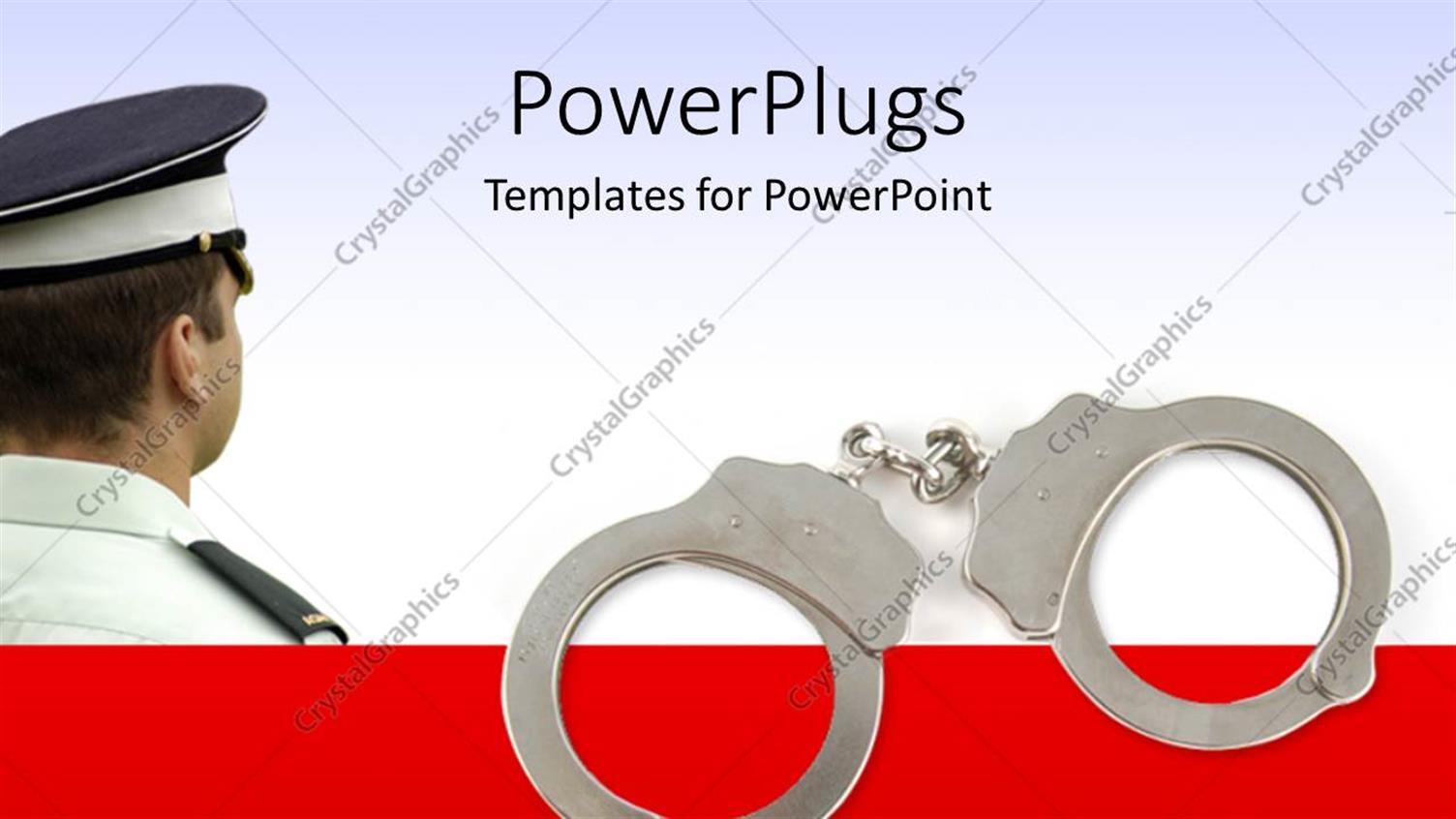 Featuring Police Officer with Handcuffs with White Color